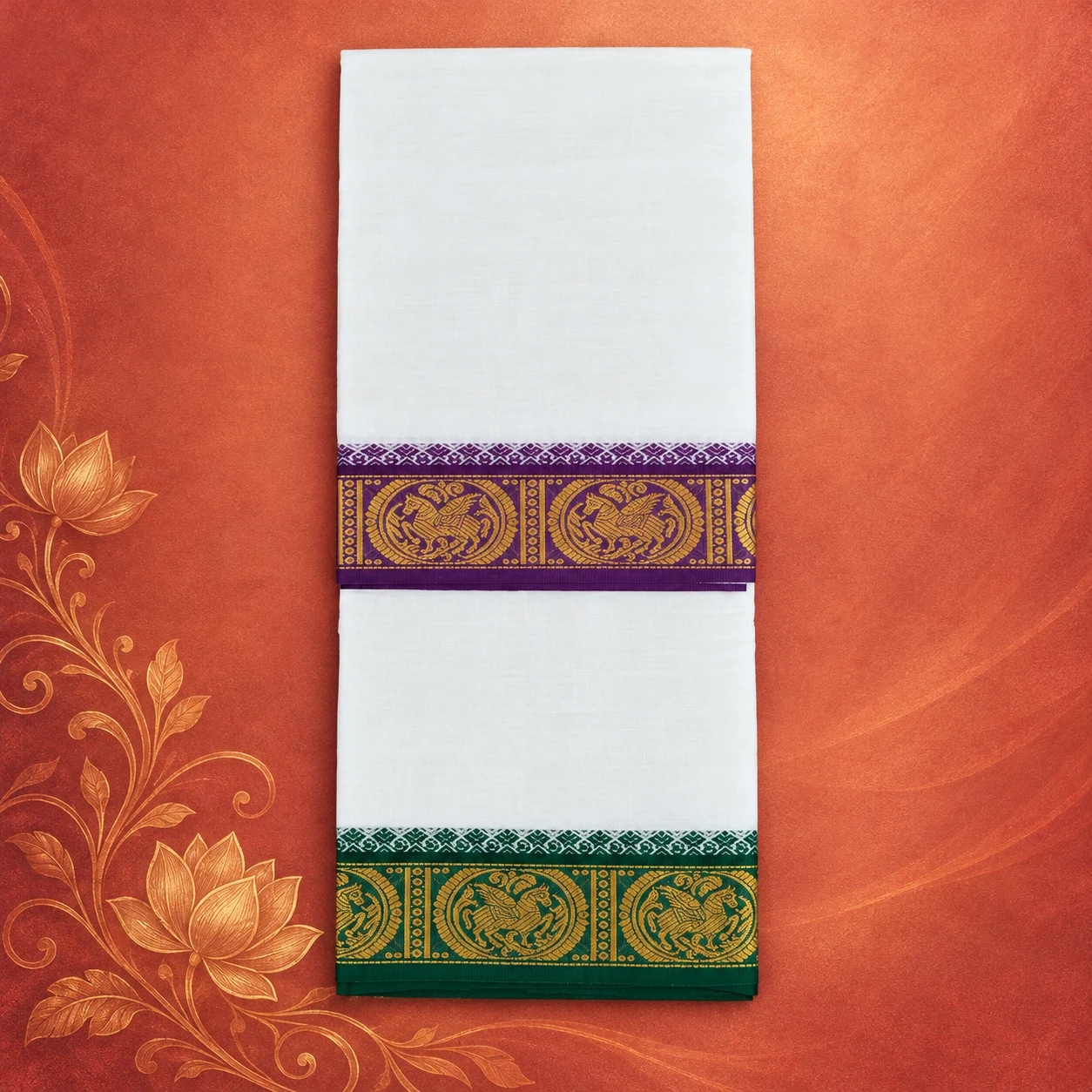 White Heritage Medallion Dhoti