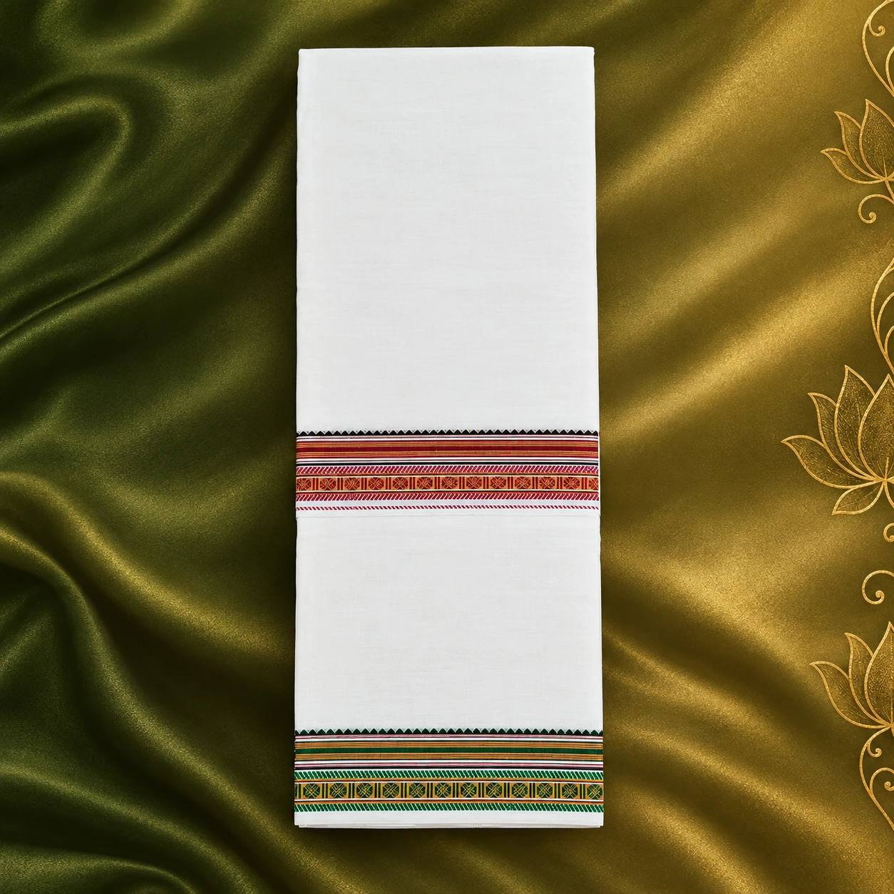 White Diamond Stripe Dhoti